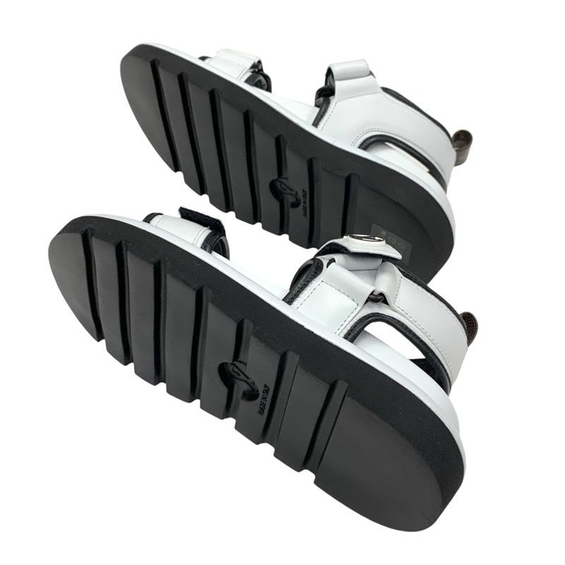 Louis Vuitton Pool Pillow Line Sandals Shoes Leather White Black — view 6