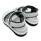 Louis Vuitton Pool Pillow Line Sandals Shoes Leather White Black — view 4