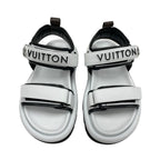 Louis Vuitton Pool Pillow Line Sandals Shoes Leather White Black — view 2