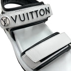Louis Vuitton Pool Pillow Line Sandals Shoes Leather White Black — view 9
