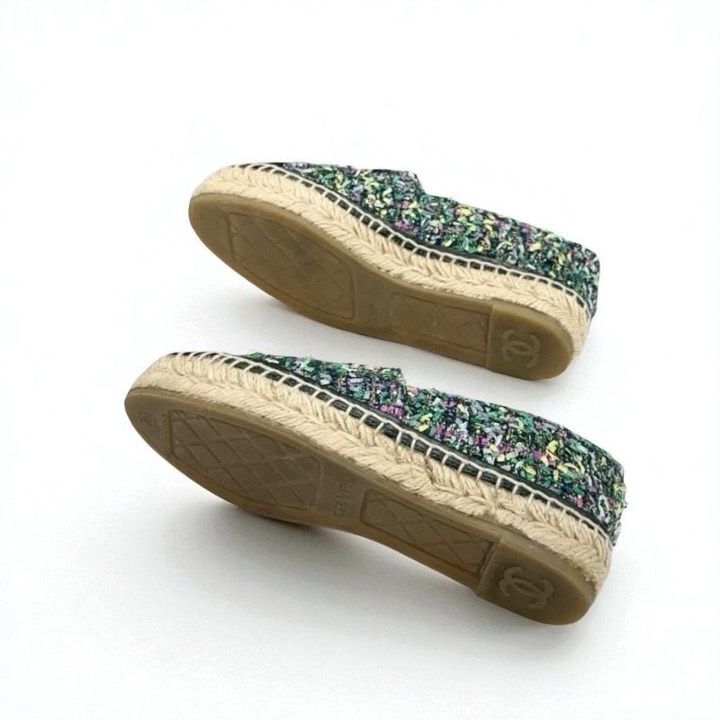 Chanel Flat Shoes Fabric Multicolor Coco Mark Espadrilles — view 6