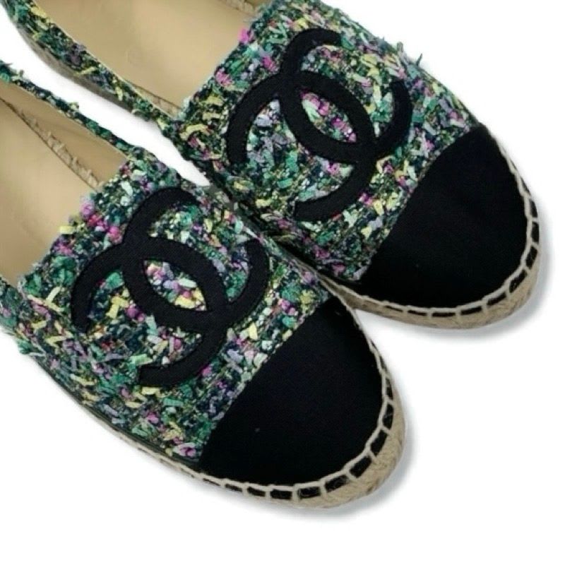 Chanel Flat Shoes Fabric Multicolor Coco Mark Espadrilles — view 9