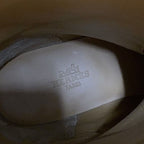 Hermes Jumping Boots Long Shoes Canvas Leather Beige Black Silver Kelly — view 7
