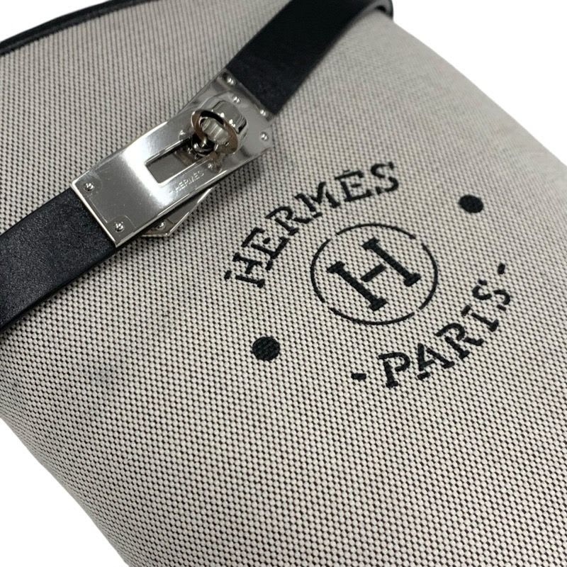 Hermes Jumping Boots Long Shoes Canvas Leather Beige Black Silver Kelly — view 9
