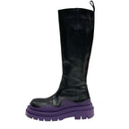 Bottega Veneta Tire Boots Long Shoes Leather Black Purple — view 3