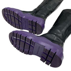 Bottega Veneta Tire Boots Long Shoes Leather Black Purple — view 6
