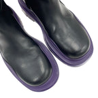 Bottega Veneta Tire Boots Long Shoes Leather Black Purple — view 8