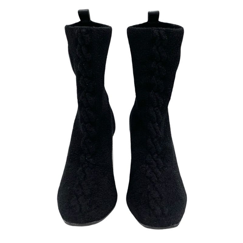 Hermes Jenna Boots Short Shoes Chenille Leather Black Socks — view 2