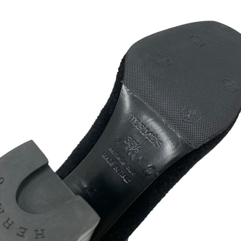 Hermes Jenna Boots Short Shoes Chenille Leather Black Socks — view 7
