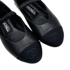 Chanel Flat Shoes Leather Fabric Black Mary Jane Coco Mark Ballet — view 8