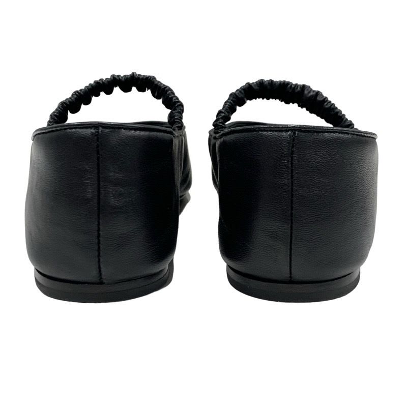 Chanel Flat Shoes Leather Fabric Black Mary Jane Coco Mark Ballet — view 5