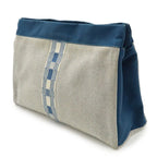 Hermes Gimetou GM Clutch Bag Second Travel Pouch Multi Case Canvas Blue — view 2