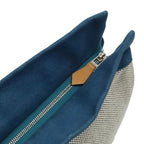 Hermes Gimetou GM Clutch Bag Second Travel Pouch Multi Case Canvas Blue — view 4