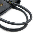 Prada Tote 2-Way Shoulder Bag Leather Black Gold Hardware 1 Ba239 — view 5