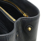 Prada Tote 2-Way Shoulder Bag Leather Black Gold Hardware 1 Ba239 — view 7