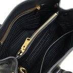 Prada Tote 2-Way Shoulder Bag Leather Black Gold Hardware 1 Ba239 — view 6