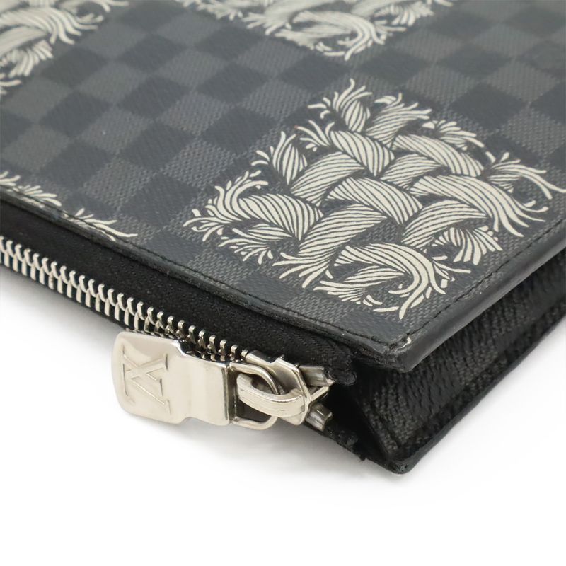 Louis Vuitton Damier Graphite Pochette Jules PM Clutch Bag Pouch Christopher — view 4