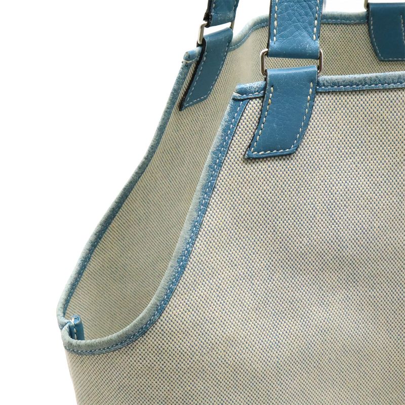 Hermes Jardinier PM Tote Bag Toile Ash Leather Blue — view 5
