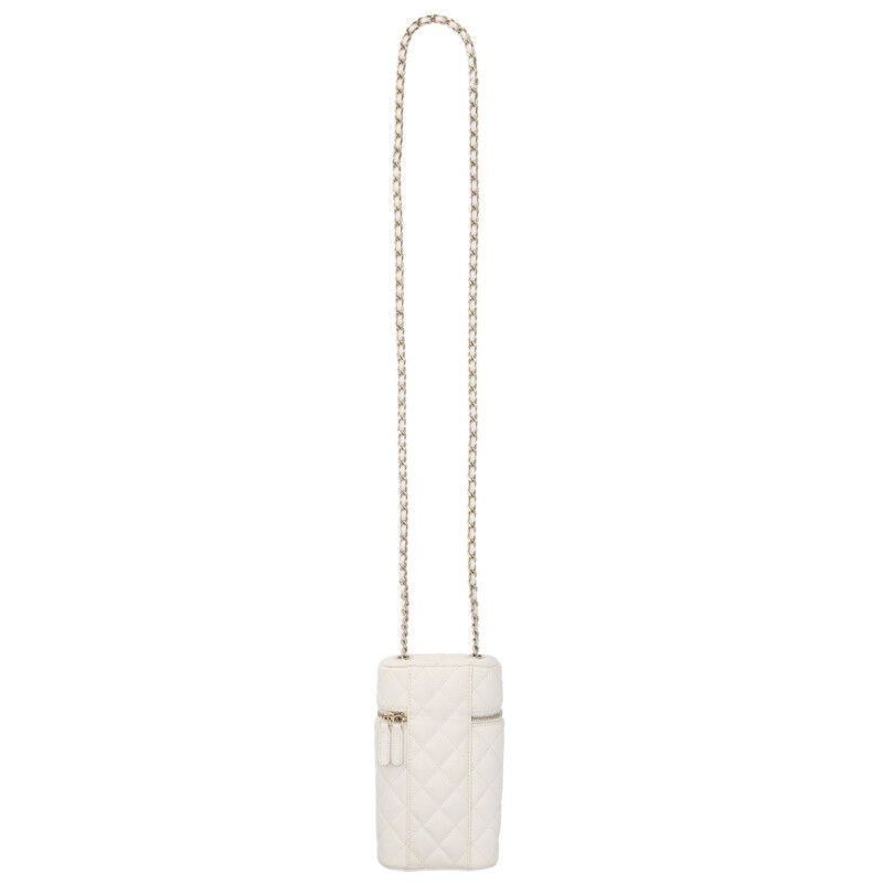Chanel Quilted Vanity Phone Case Caviar Leather Chain Shoulder Bag — view 2