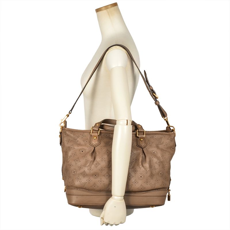 Louis Vuitton Stella PM Tote Bag Monogram Mahina Beige Poodle Ar1160 — view 7