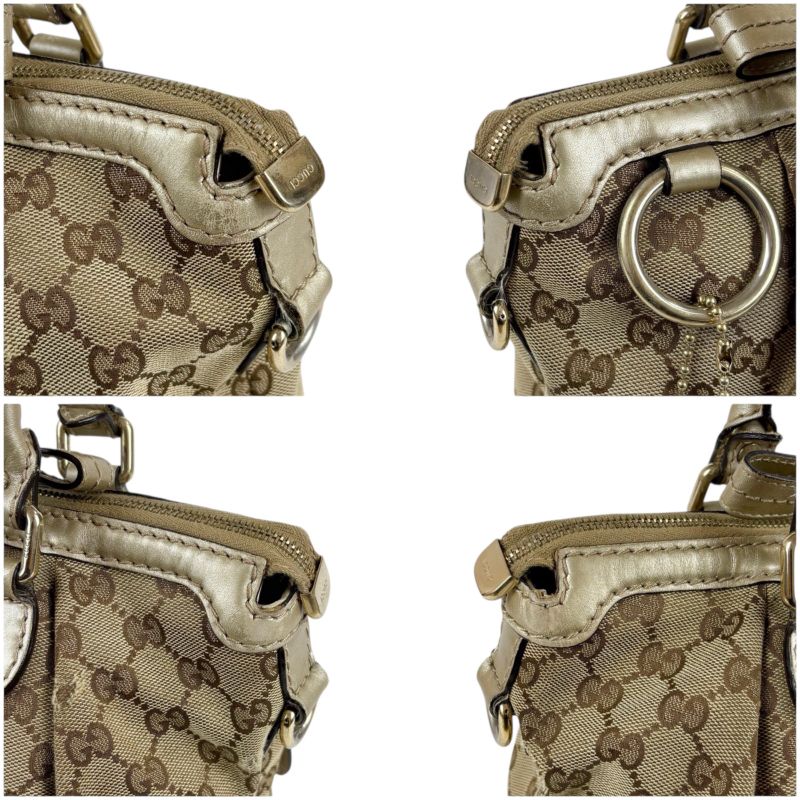 Gucci Sookie 2-Way Shoulder Bag Handbag GG Canvas Gold with Brown Charm — view 5
