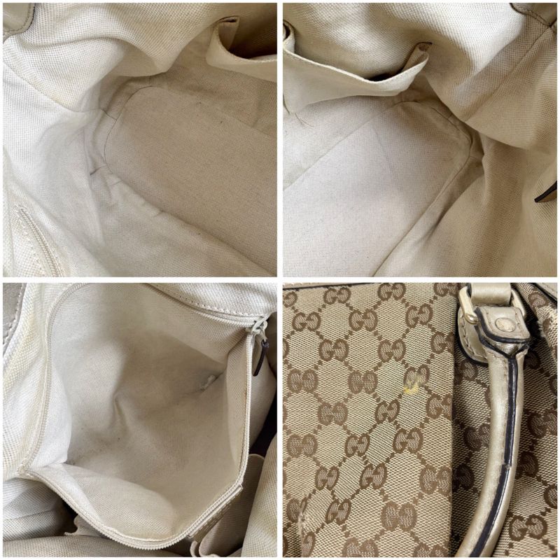 Gucci Sookie 2-Way Shoulder Bag Handbag GG Canvas Gold with Brown Charm — view 9