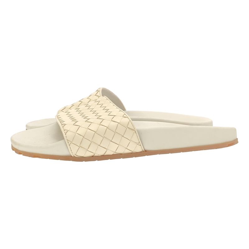 Bottega Veneta Intrecciato Slide Leather Sandals White 38 — view 2