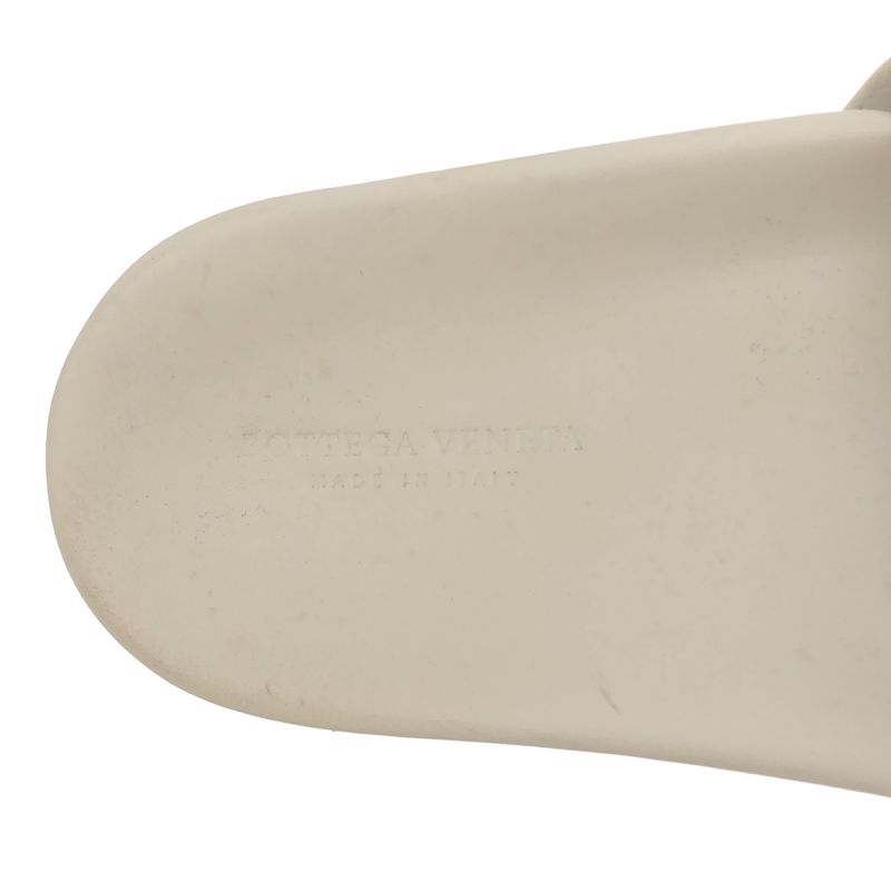 Bottega Veneta Intrecciato Slide Leather Sandals White 38 — view 5