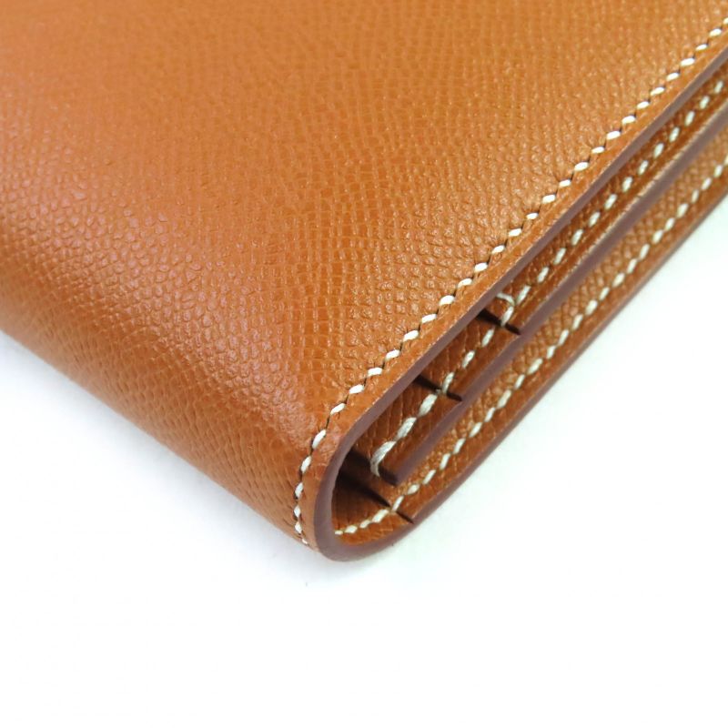 Hermes Bearn Souffle Vaume D'adam Gold Silver Hardware H Logo Long Wallet — view 5