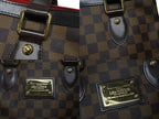 Louis Vuitton Damier Hampstead PM Handbag Brown Logo Gold — view 5