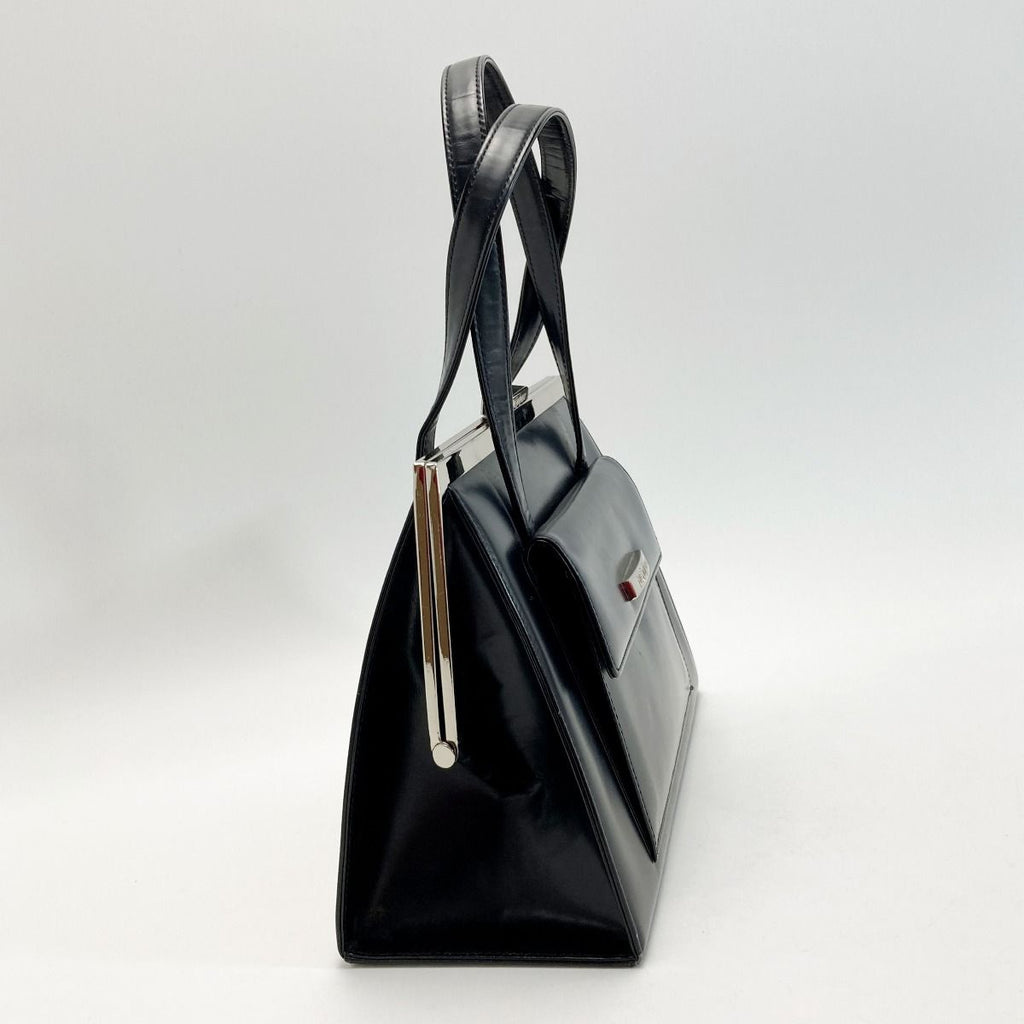 Yves Saint Laurent Clasp Handbag Black Leather Hotei — view 2