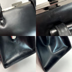 Yves Saint Laurent Clasp Handbag Black Leather Hotei — view 7