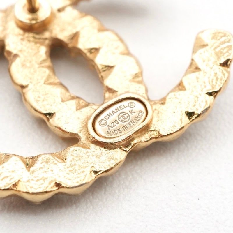 Chanel Earrings Gold Coco Mark Rhinestone — view 6
