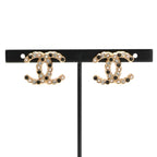 Chanel Earrings Gold Coco Mark Rhinestone — view 7