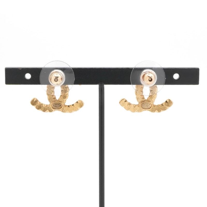 Chanel Earrings Gold Coco Mark Rhinestone — view 9