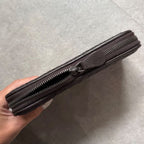 Bottega Veneta Intrecciato Round Zipper Long Wallet in Grained Leather Dark — view 7