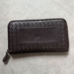 Bottega Veneta Intrecciato Round Zipper Long Wallet in Grained Leather Dark — view 5