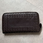 Bottega Veneta Intrecciato Round Zipper Long Wallet in Grained Leather Dark — view 6