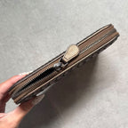 Bottega Veneta Intrecciato Round Zipper Long Wallet Bronze Leather Men — view 7