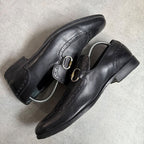 Gucci Horsebit Loafer Wingtip Leather Black Gold Silver Hardware Business Shoes — view 5