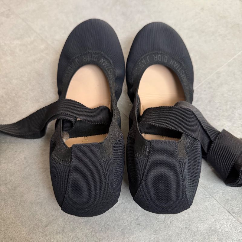 Christian Dior J'a Logo Design Flat Shoes Ribbon Ballet Pumps 36 — view 7