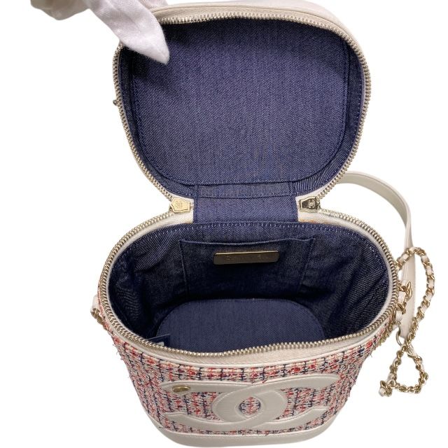 Chanel As0323 Vanity Case Bag Chain Shoulder 27 th Tweed White — view 6