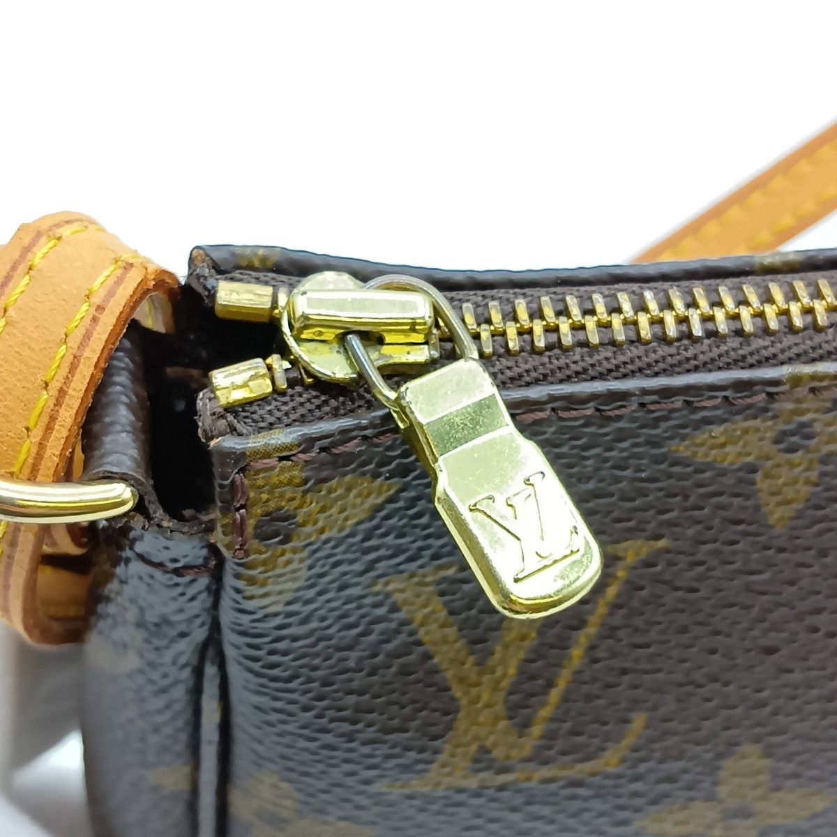 Louis Vuitton Monogram Pochette Accessoire Accessory Pouch Brown — view 7