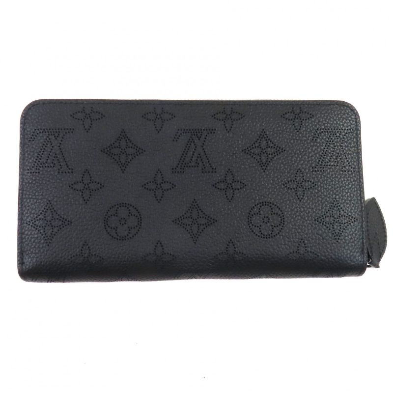 Louis Vuitton Zippy Wallet Mahina Noir Black Monogram Leather Round — view 3