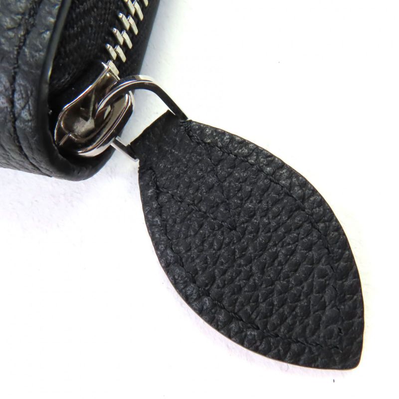 Louis Vuitton Zippy Wallet Mahina Noir Black Monogram Leather Round — view 8