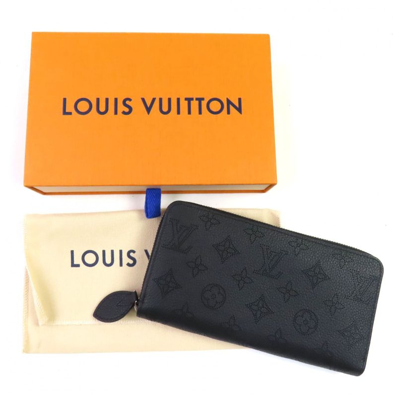 Louis Vuitton Zippy Wallet Mahina Noir Black Monogram Leather Round — view 2
