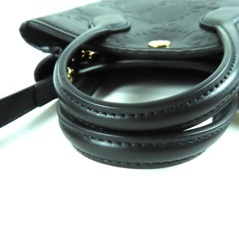 Gucci GG Super Mini Bag 2-Way Leather Shoulder Black — view 8