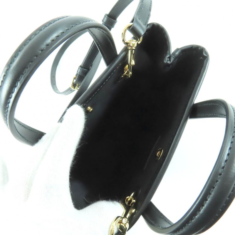 Gucci GG Super Mini Bag 2-Way Leather Shoulder Black — view 5