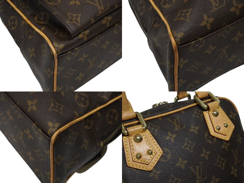 Louis Vuitton Manhattan PM Handbag Vachetta Leather Brown Gold — view 6
