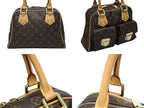 Louis Vuitton Manhattan PM Handbag Vachetta Leather Brown Gold — view 3